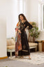 black german rayon embroidered kurta set with digital print dupatta & wide palazzo – elegant 3-piece ethnic wear